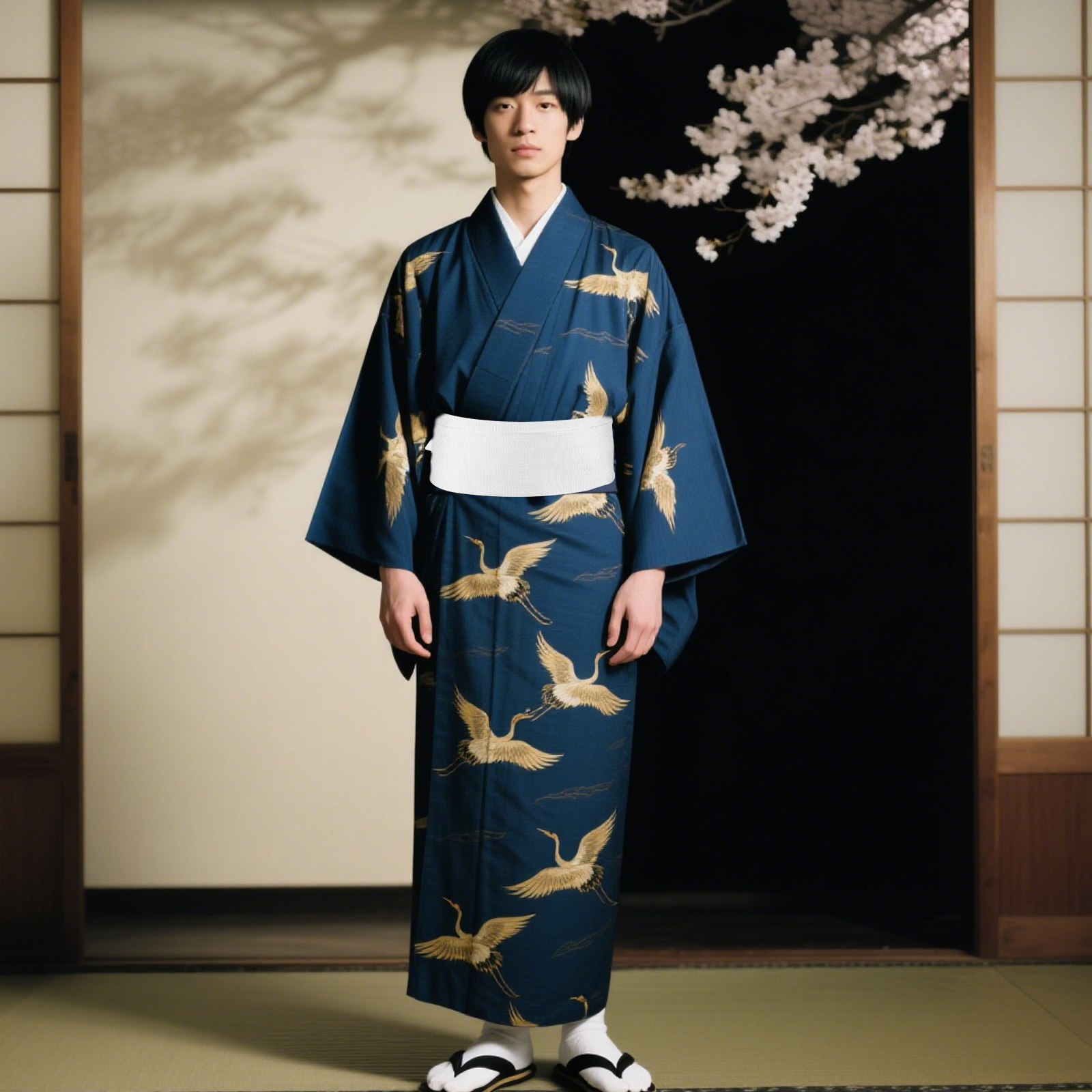 Traditional Japanese Men'S Formal Wear - Kimono Belt Traditional Japanese Men Wide
