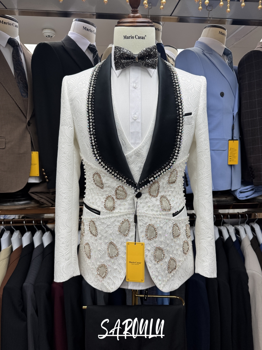 Richly Pearls Beaded Men Suit  - Men Formal Wear Sale avaliação e preço