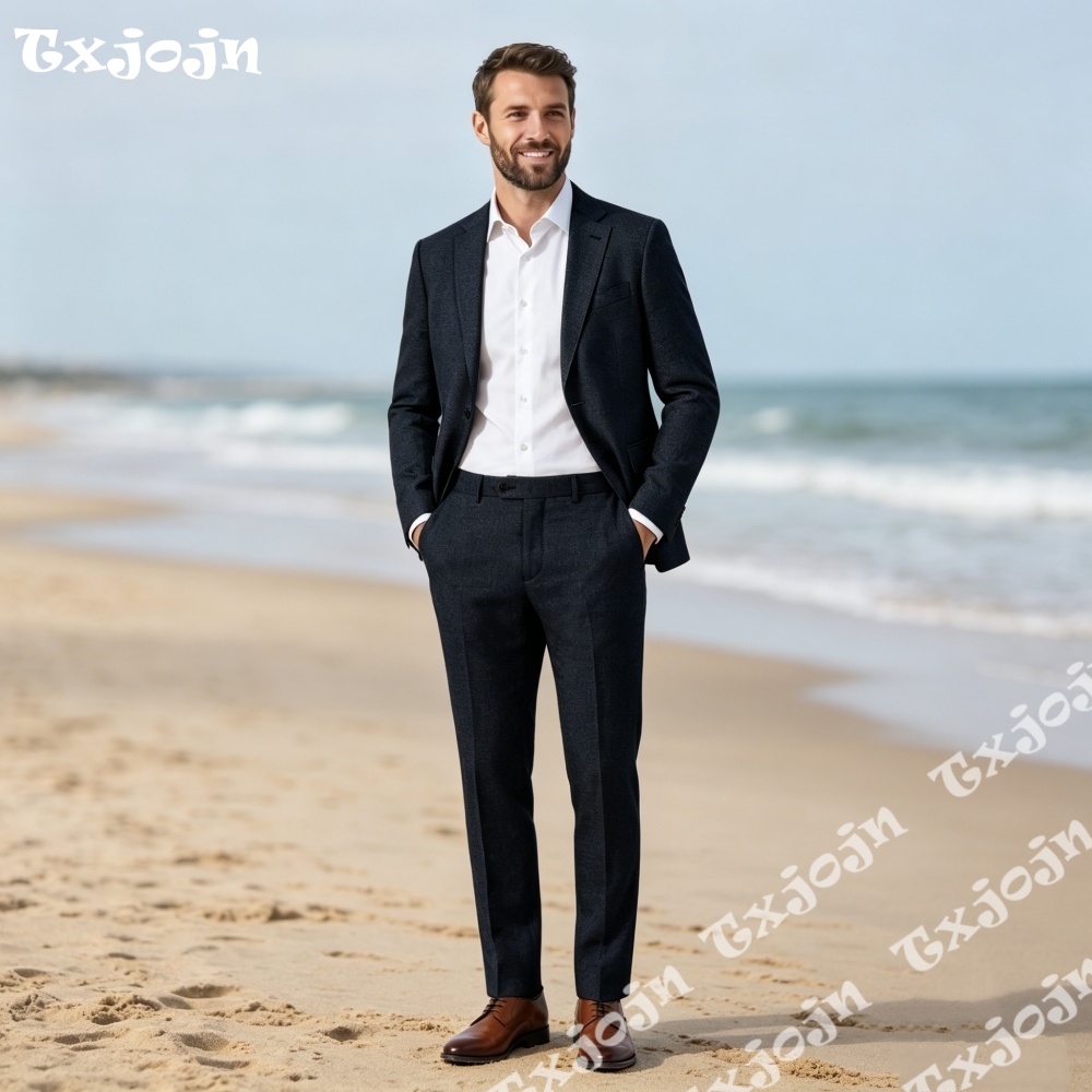 Classic Dark Navy Linen Men 2P - Men Linen Formal Wear avaliação e preço
