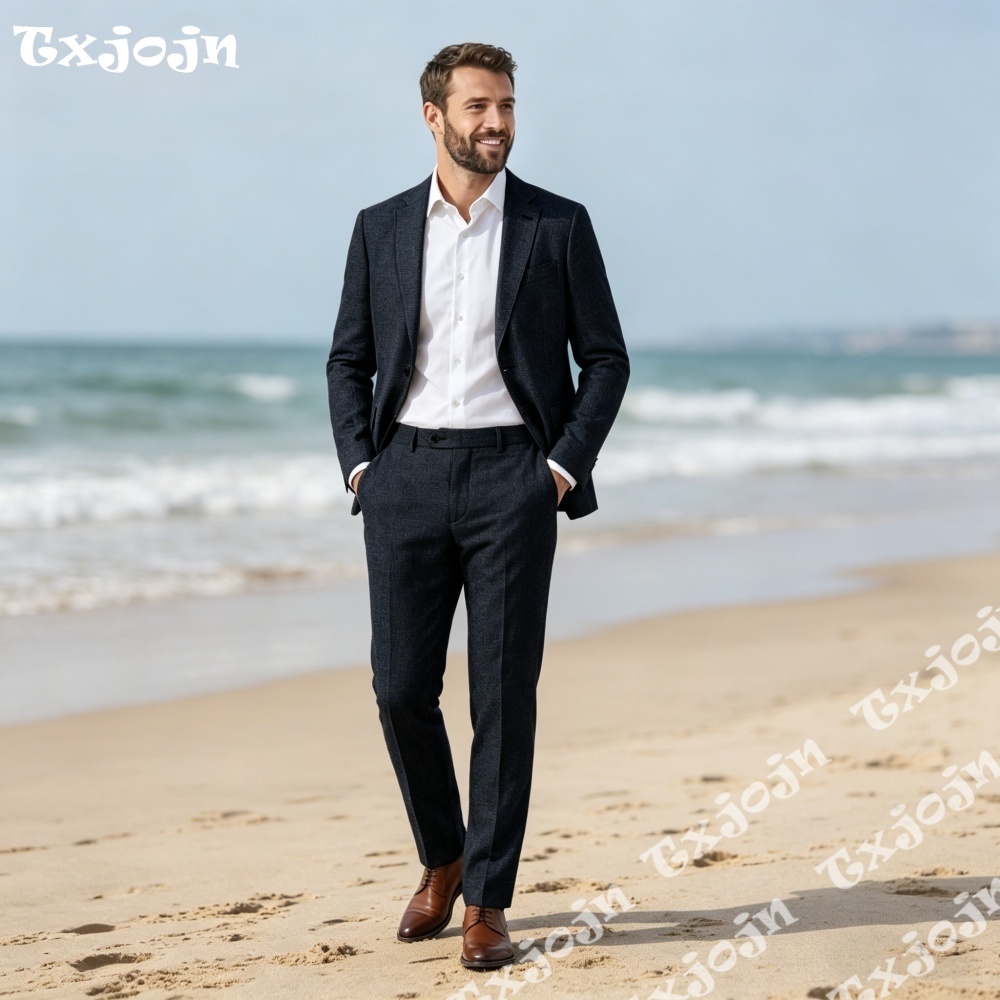 Classic Dark Navy Linen Men 2P - Men Linen Formal Wear avaliação e preço