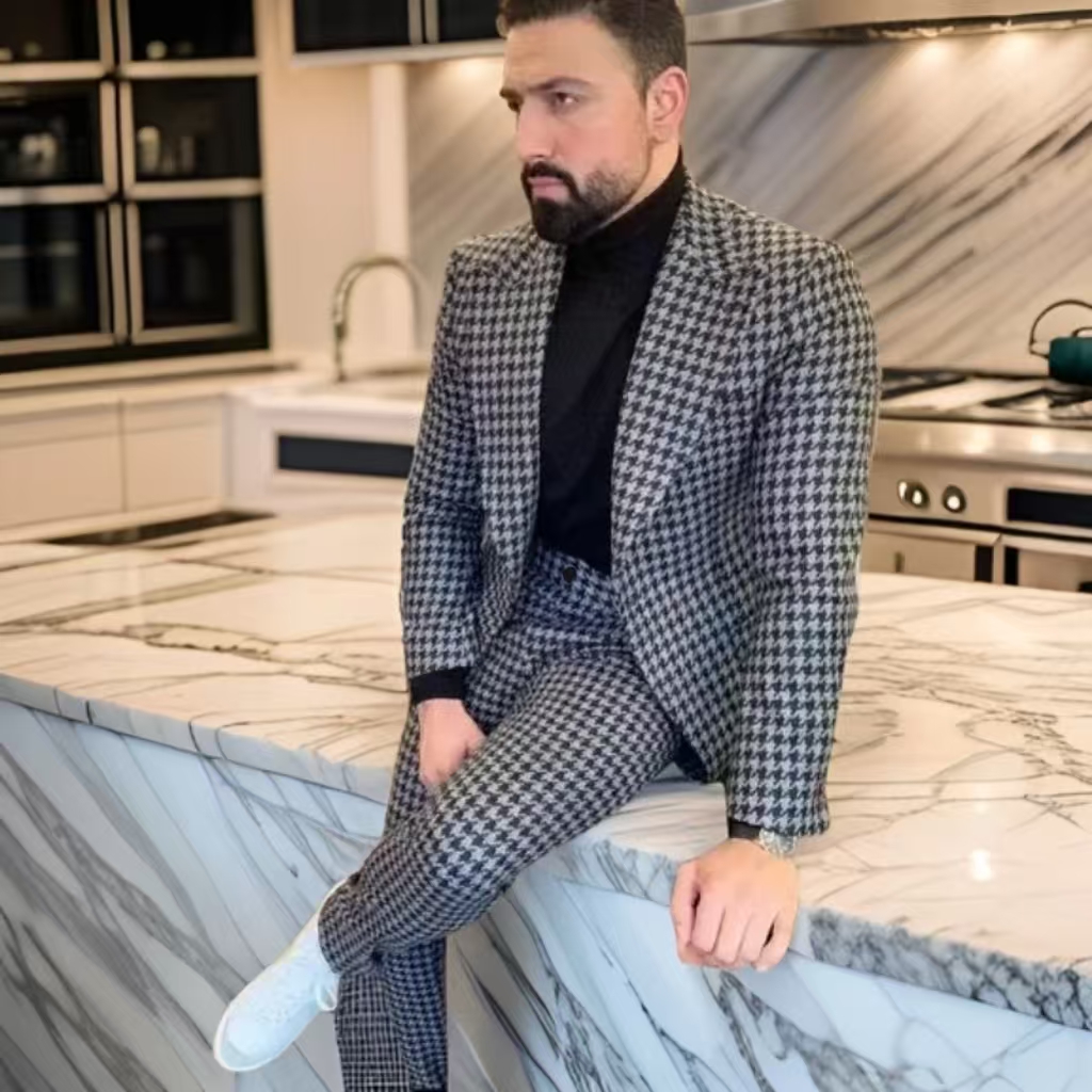 Houndstooth Vintage Men's Suit - Men'S Vintage Formal Wear avaliação e preço