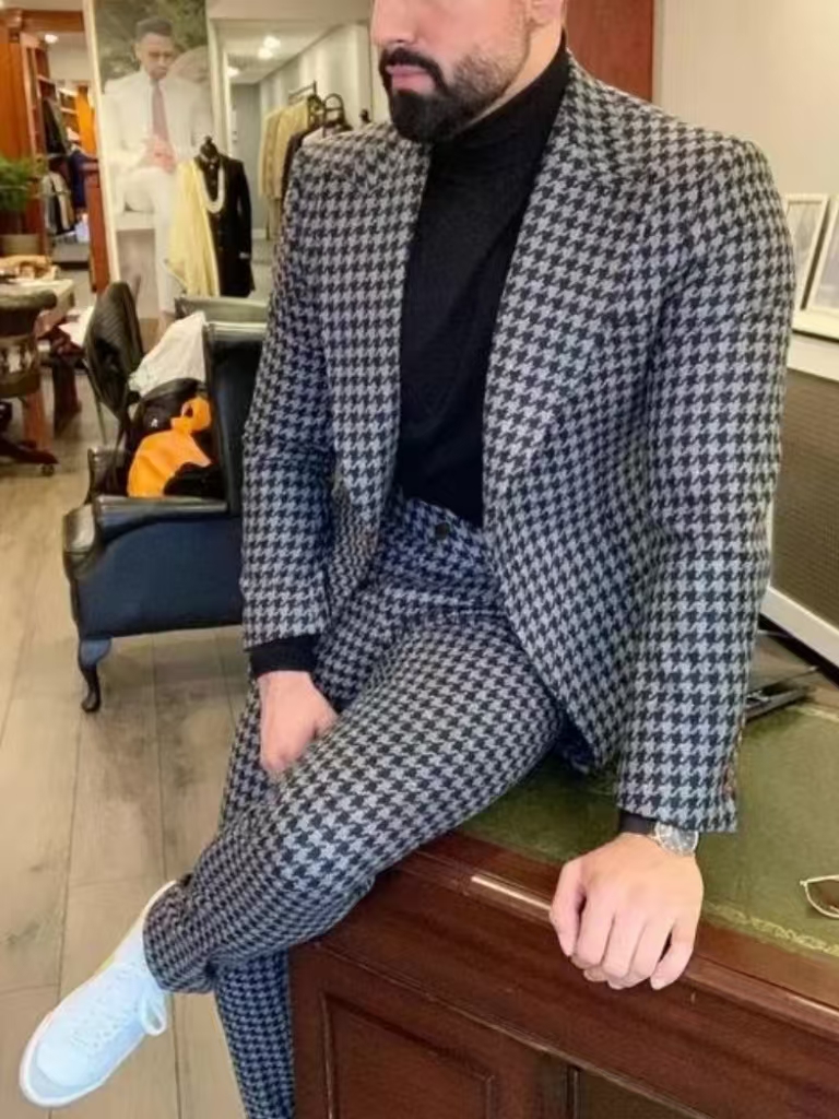 Houndstooth Vintage Men's Suit - Men'S Vintage Formal Wear avaliação e preço