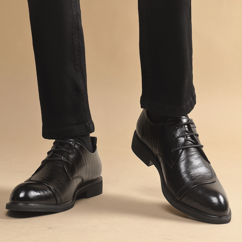 Leather Oxford Shoes With Meta - Men Formal Wear Dress avaliação e preço