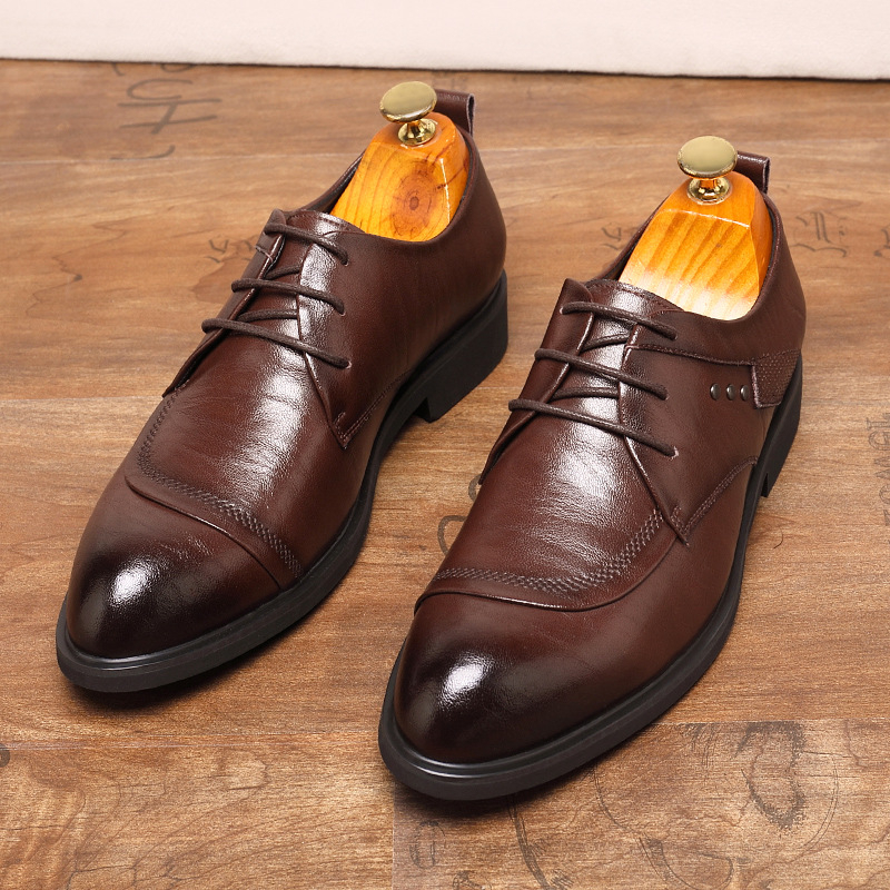 Leather Oxford Shoes With Meta - Men Formal Wear Dress avaliação e preço