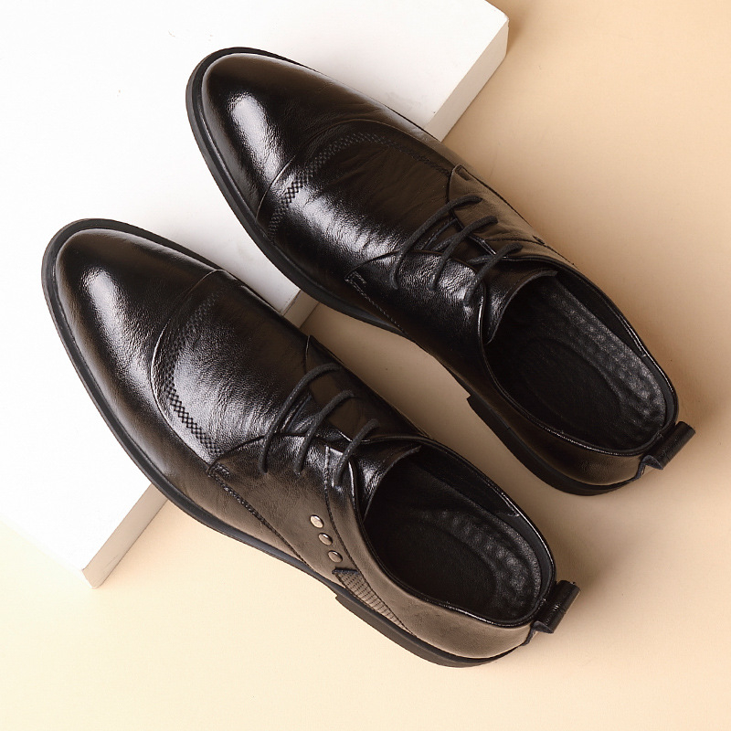 Leather Oxford Shoes With Meta - Men Formal Wear Dress avaliação e preço