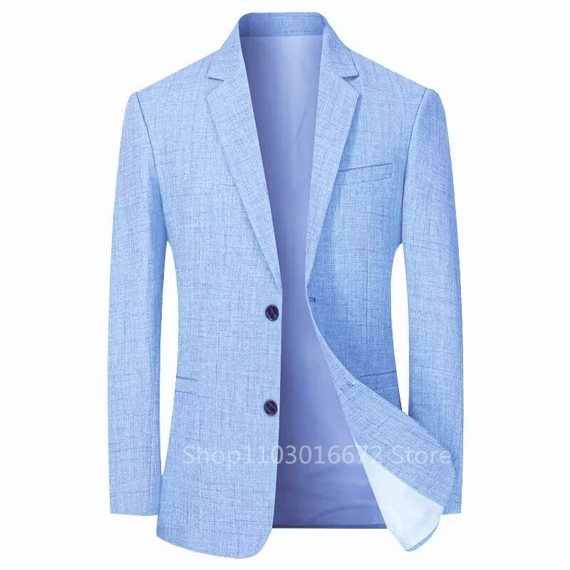 Beige/Blue Men Suit Linen Blaz - Men Linen Formal Wear avaliação e preço