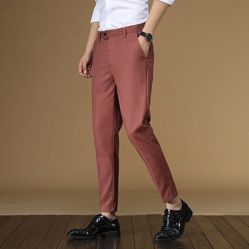 Summer Suit Pants Men Red Blac - Men Formal Wear Dress avaliação e preço