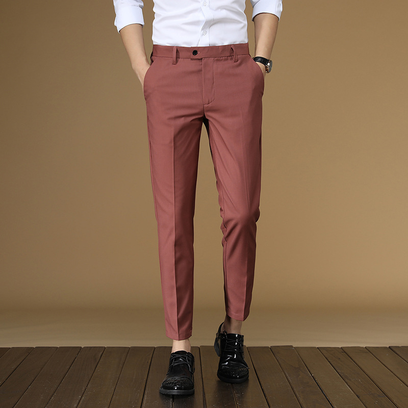 Summer Suit Pants Men Red Blac - Men Formal Wear Dress avaliação e preço