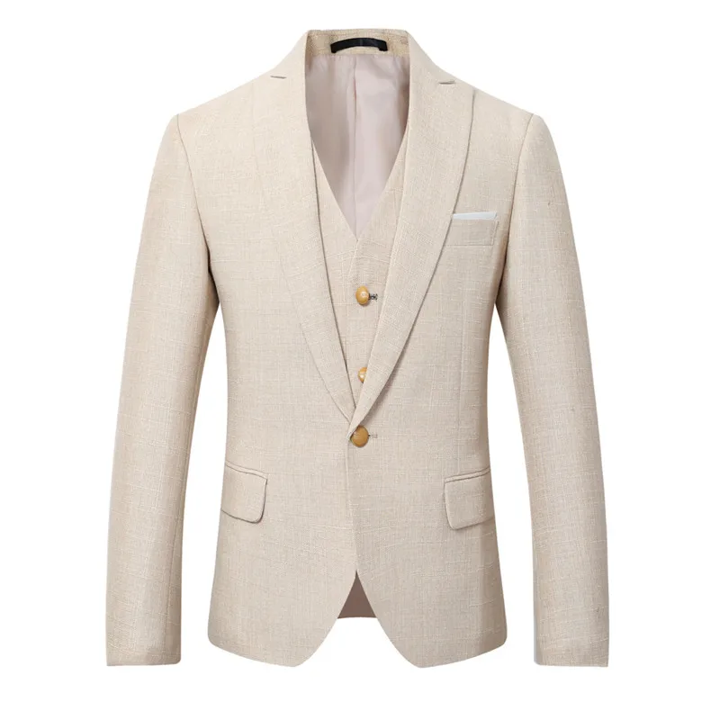 Beige Ivory Men Suit Casual Li - Men Linen Formal Wear avaliação e preço