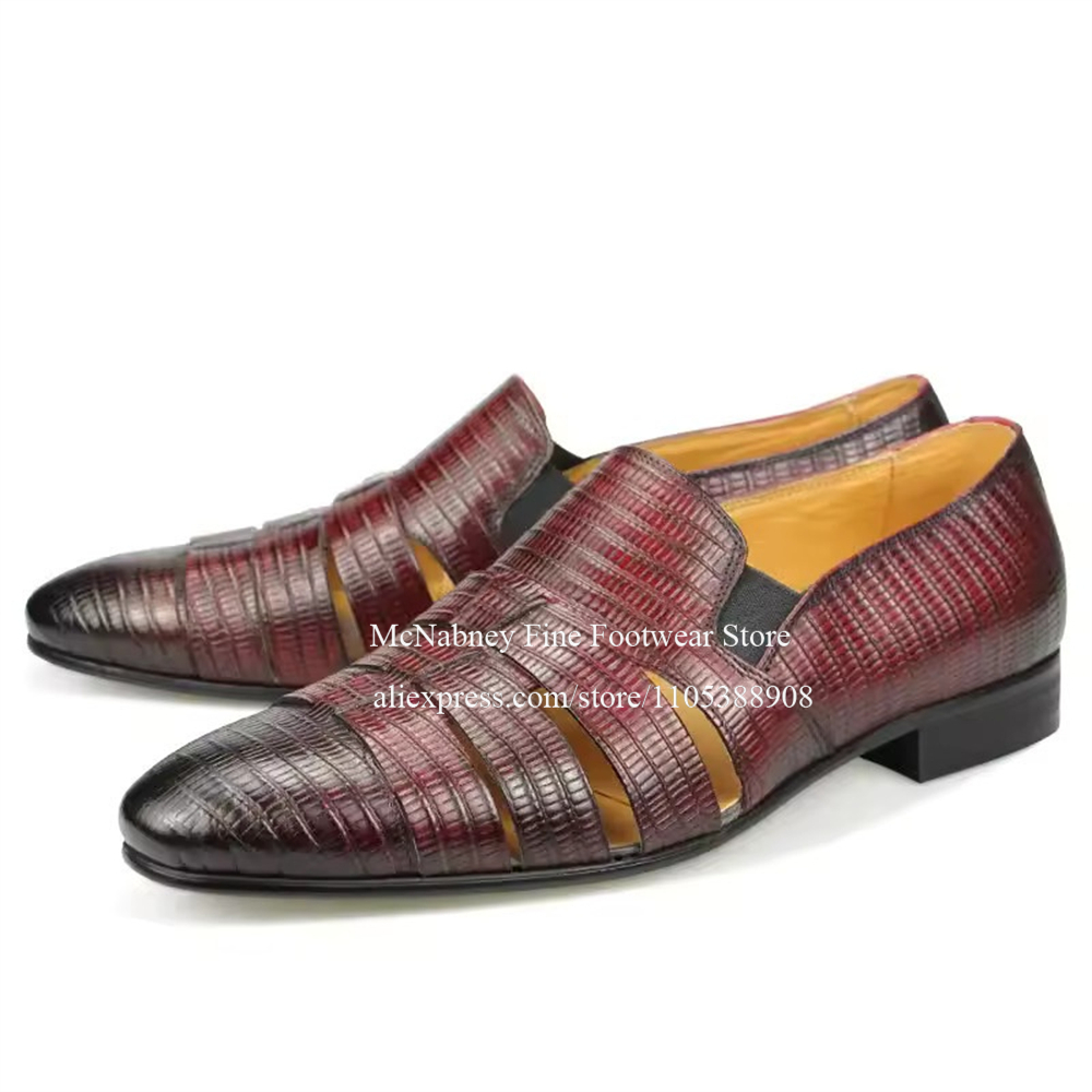 Breathable Cutout Burgundy Bla - Men Formal Wear Dress avaliação e preço