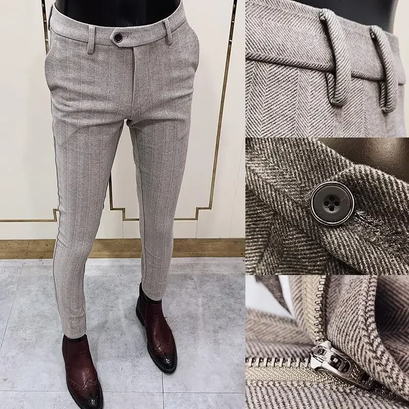 Autumn Winter Thickened Woolen - Men Formal Wear Dress avaliação e preço