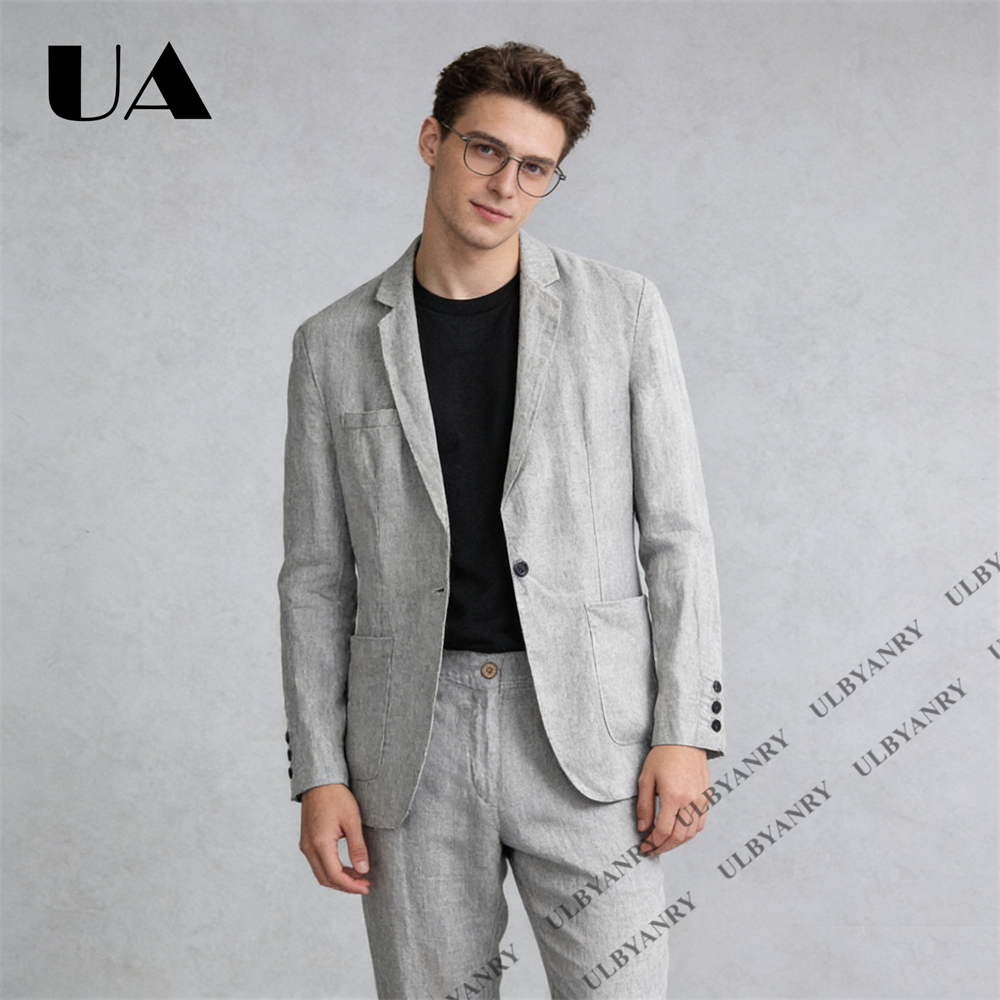 Breathable Men’s Linen Suit 2  - Men Linen Formal Wear avaliação e preço