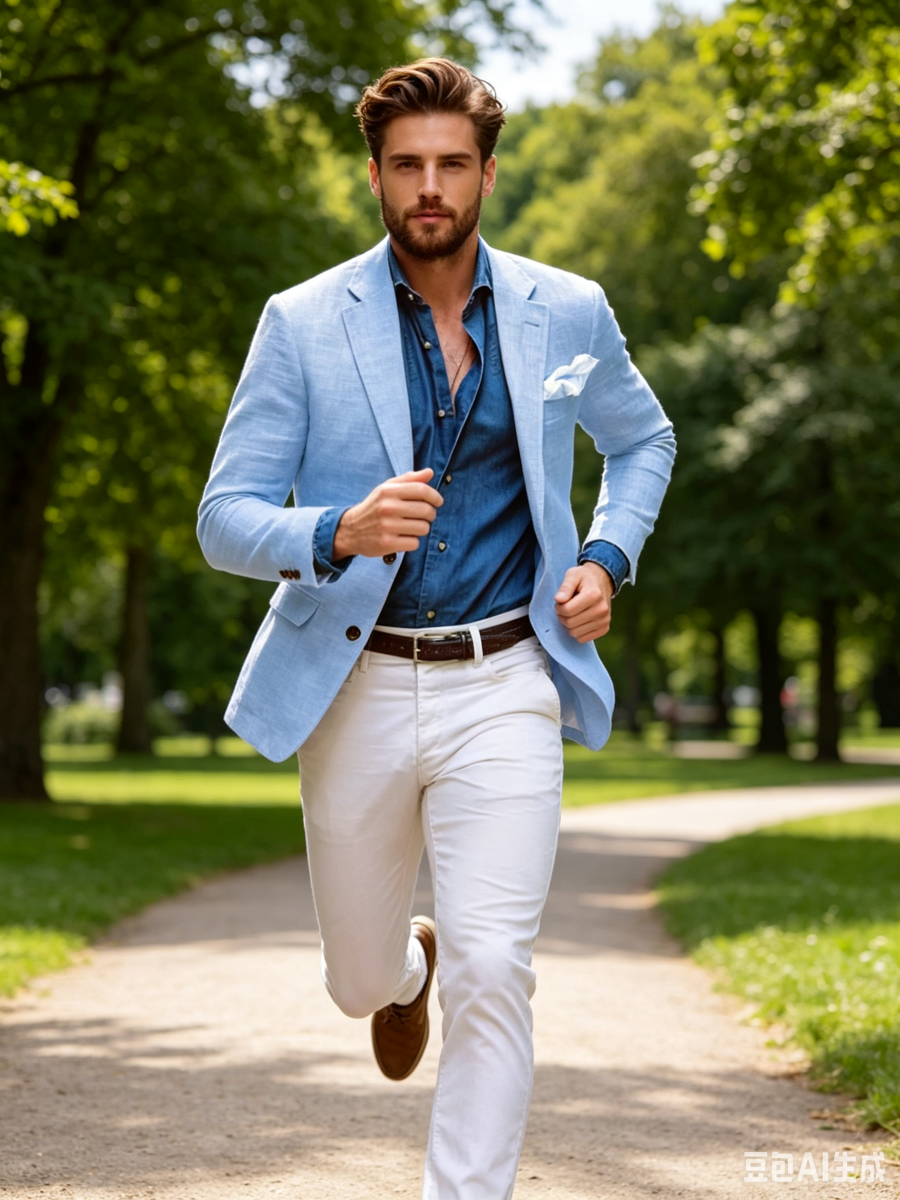 Beige/Blue Linen Men Suit Blaz - Men Linen Formal Wear avaliação e preço