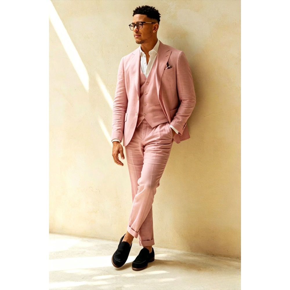 Sage Green Linen Wedding Suits - Men Linen Formal Wear avaliação e preço