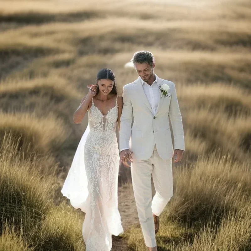 Linen Wedding Tuxedo For Men S - Men Linen Formal Wear avaliação e preço
