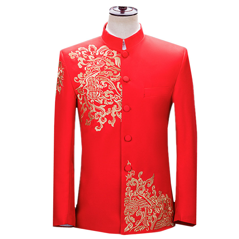 New Men Embroidered Suit Jacke - Men'S Vintage Formal Wear avaliação e preço