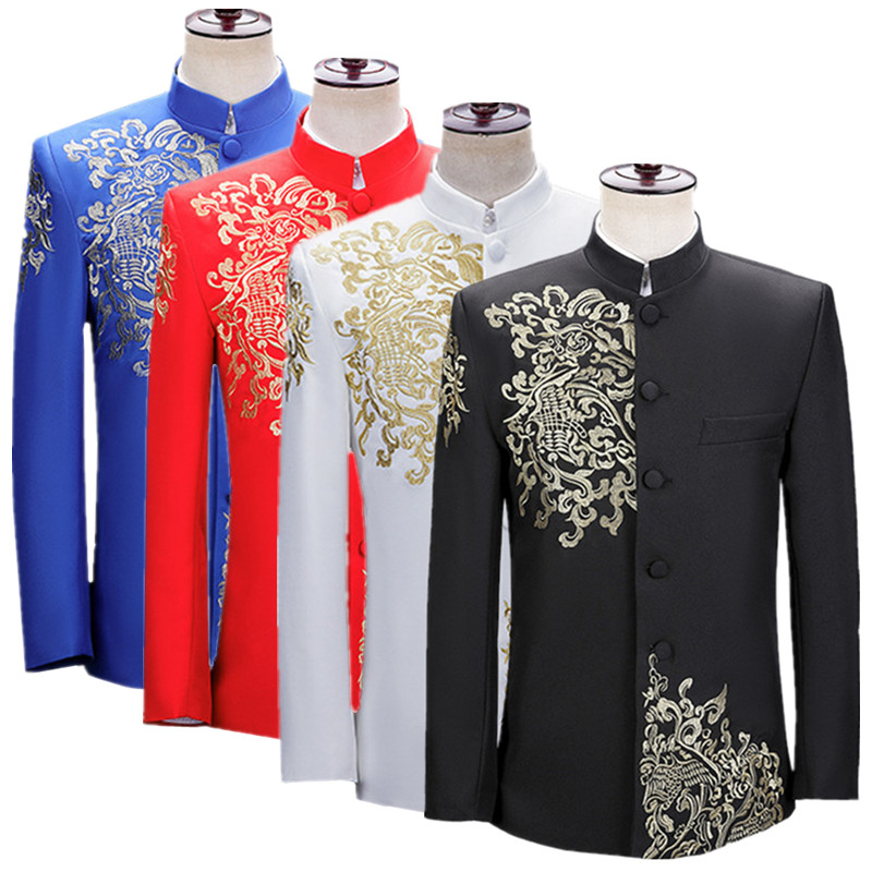 New Men Embroidered Suit Jacke - Men'S Vintage Formal Wear avaliação e preço