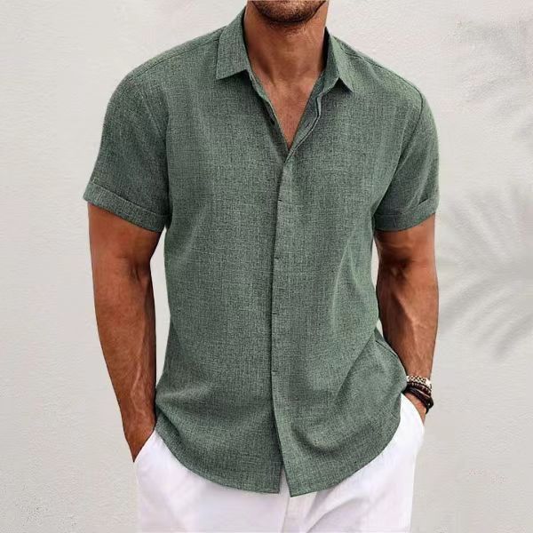 Men's Fashion Casual Solid Col - Men Linen Formal Wear avaliação e preço