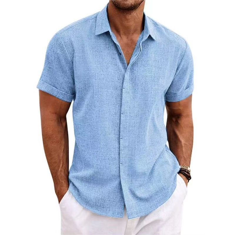 Men's Fashion Casual Solid Col - Men Linen Formal Wear avaliação e preço