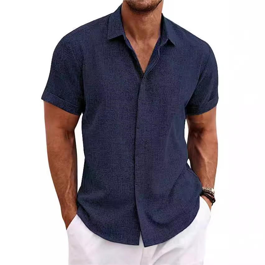 Men's Fashion Casual Solid Col - Men Linen Formal Wear avaliação e preço