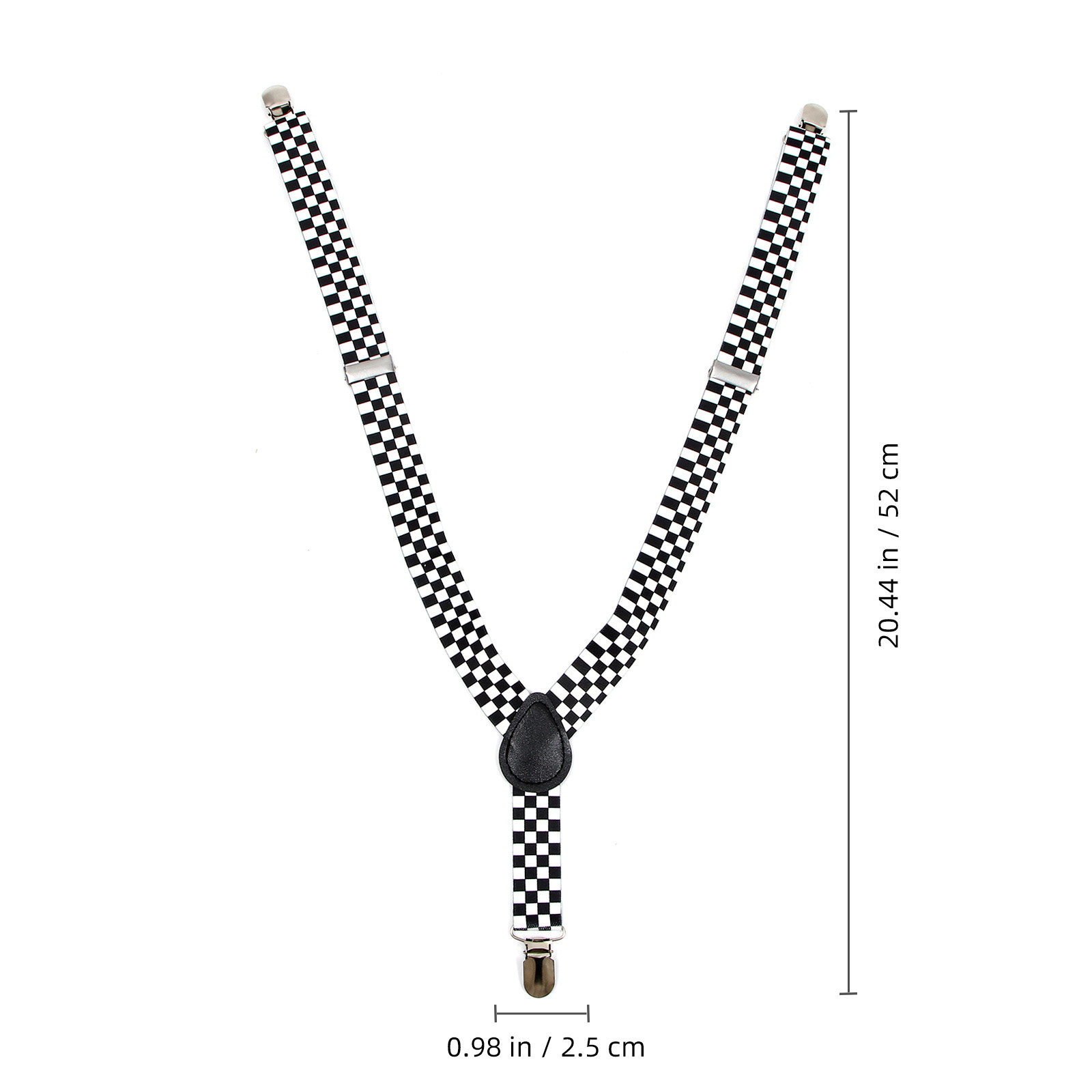 Black White Checkered Clip-on  - Suspender Clip Formal avaliação e preço