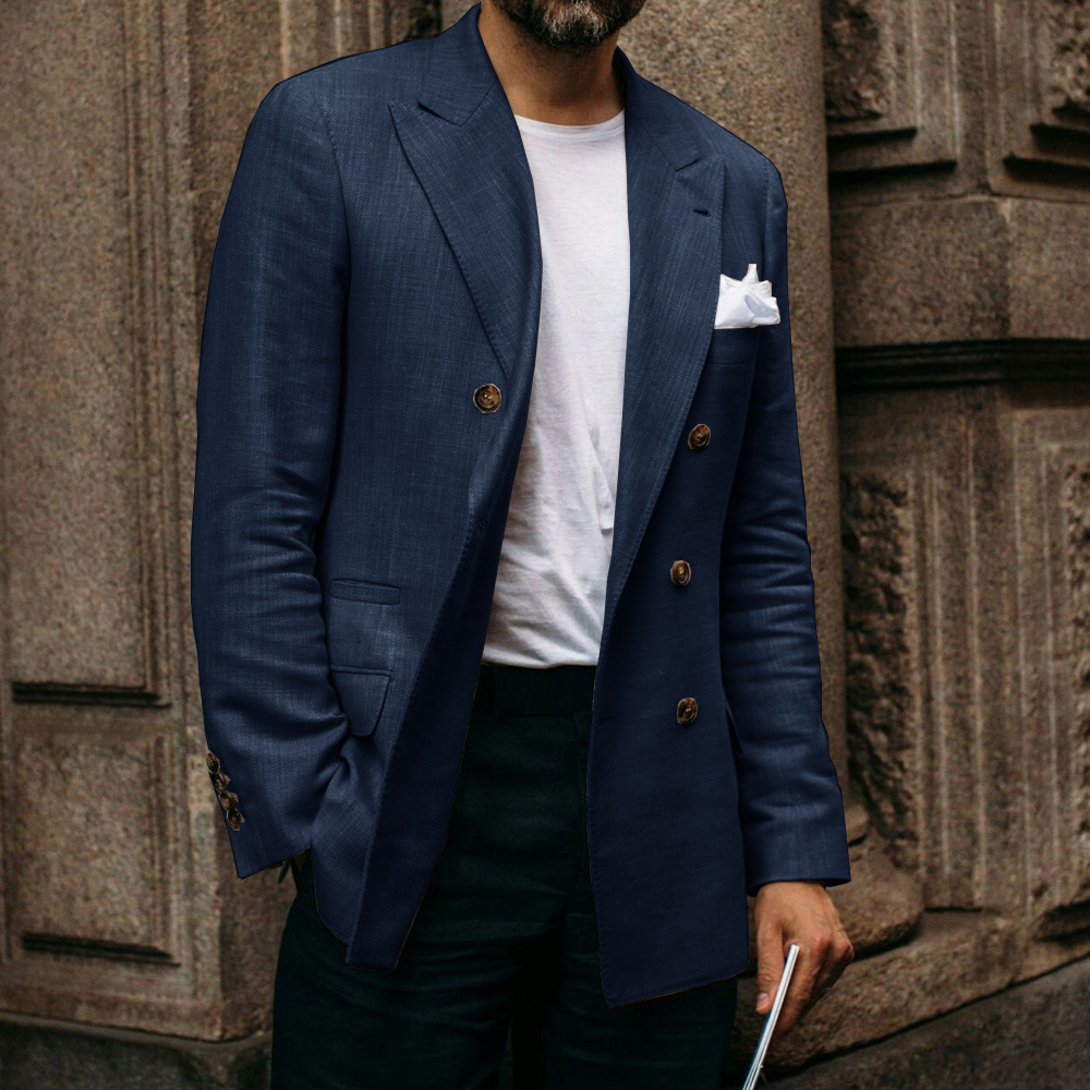 Men Suit Jacket Cotton Linen D - Men Linen Formal Wear avaliação e preço