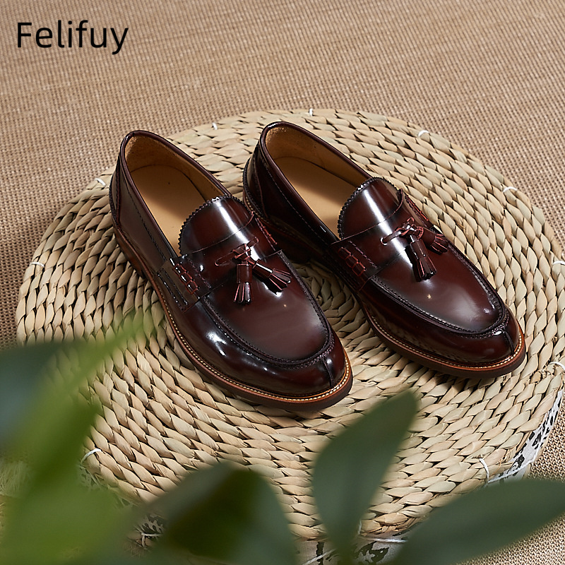 New Brown Men Flat Loafers Cow - Men Formal Wear Dress avaliação e preço
