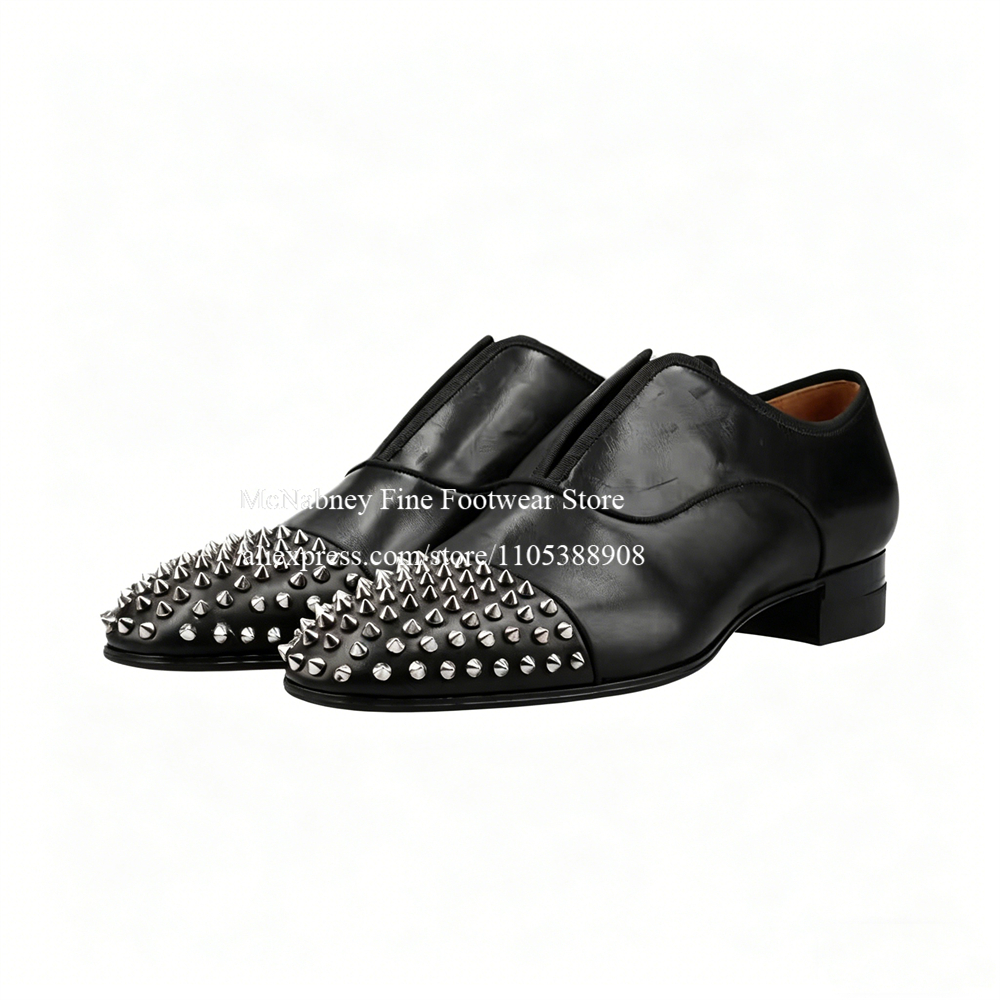 Spike Studs Leather Dress Shoe - Men Formal Wear Dress avaliação e preço