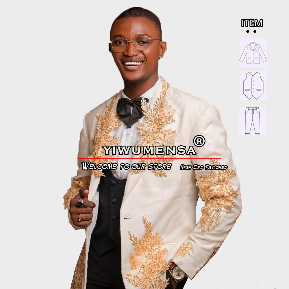 Customized 3 Pieces Suits Men  - Men'S Vintage Formal Wear avaliação e preço