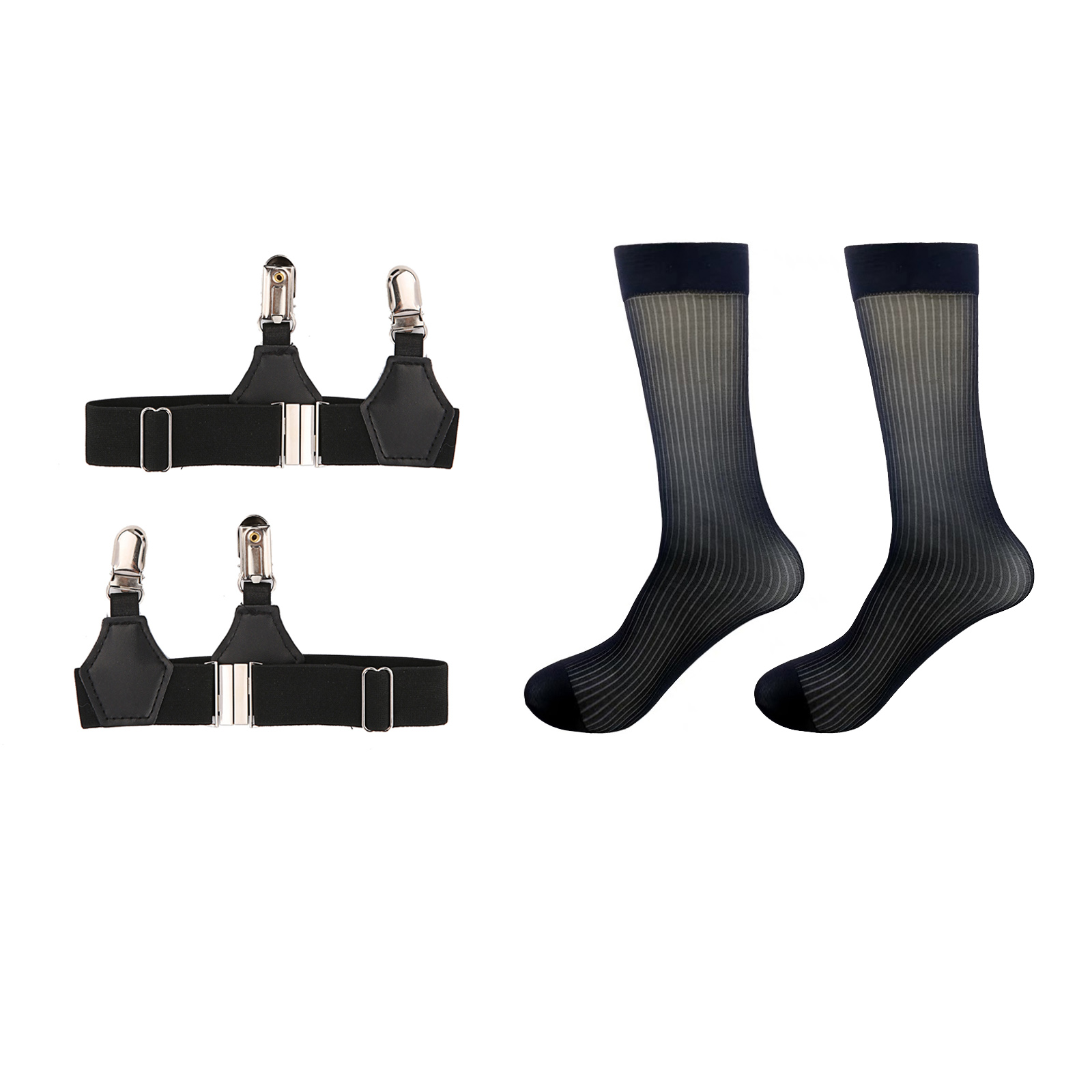 Men Formal Tube Sock Sexy Leg  - Suspender Clip Formal avaliação e preço