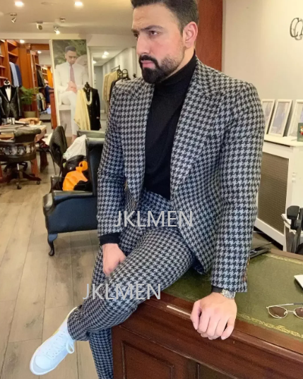 Houndstooth Mens Suits 2PCS We - Men'S Vintage Formal Wear avaliação e preço