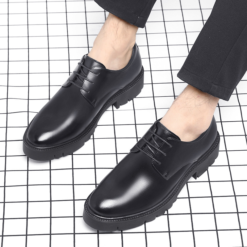 Mens Black Leather Lace Up Dre - Men Formal Wear Dress avaliação e preço
