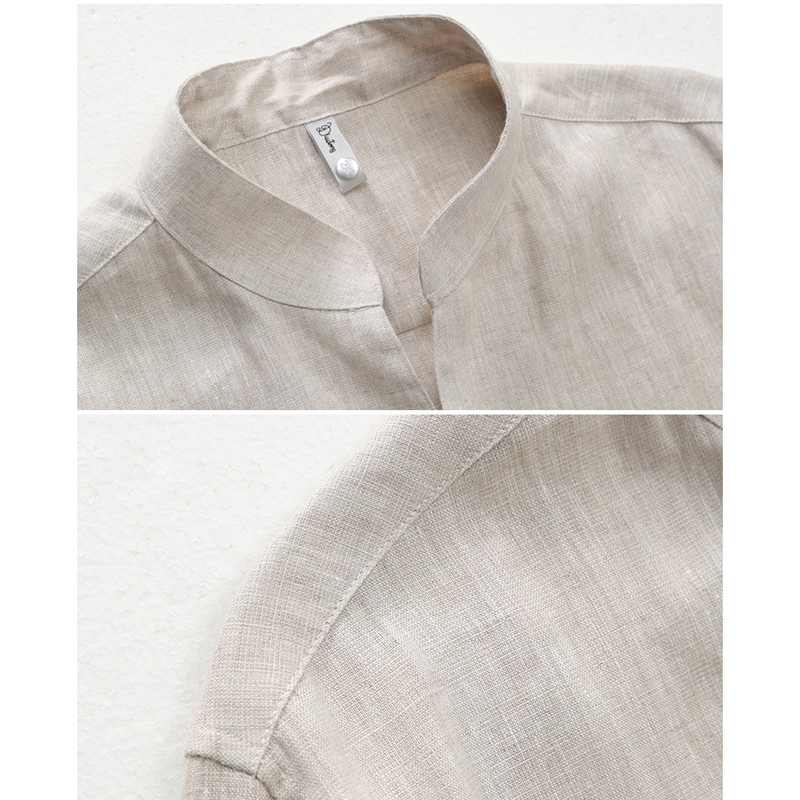 100% Linen Long Sleeve Shirt f - Men Linen Formal Wear avaliação e preço