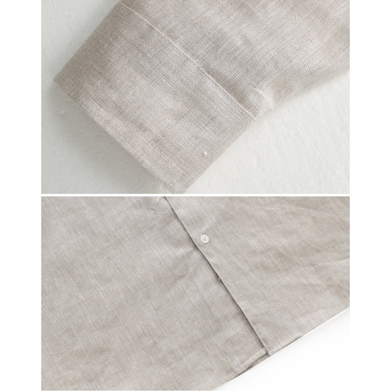 100% Linen Long Sleeve Shirt f - Men Linen Formal Wear avaliação e preço