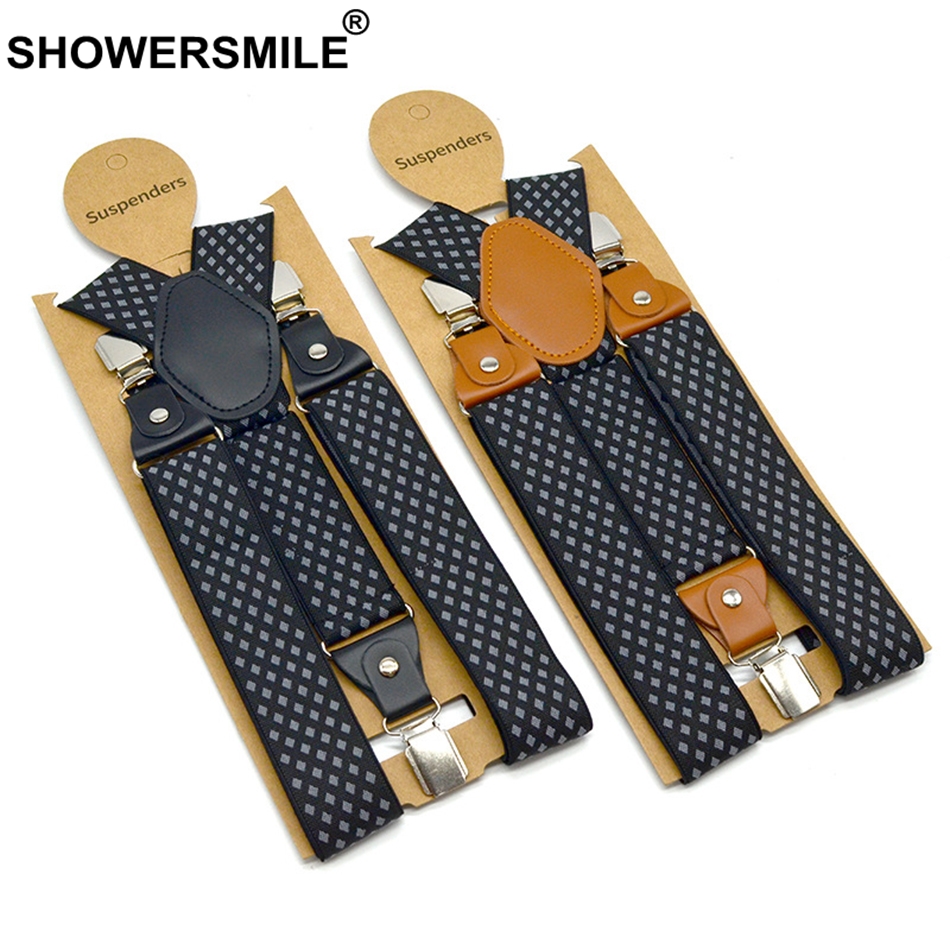 Black Diamond Pattern Men's Su - Suspender Clip Formal avaliação e preço
