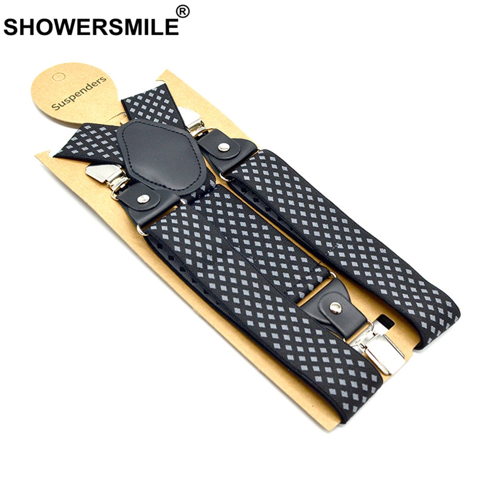 Black Diamond Pattern Men's Su - Suspender Clip Formal avaliação e preço