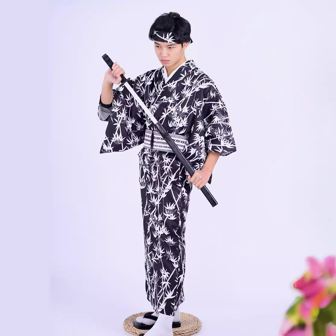 Men's Japanese Bamboo-Pattern  - Traditional Japanese Men'S Formal Wear avaliação e preço