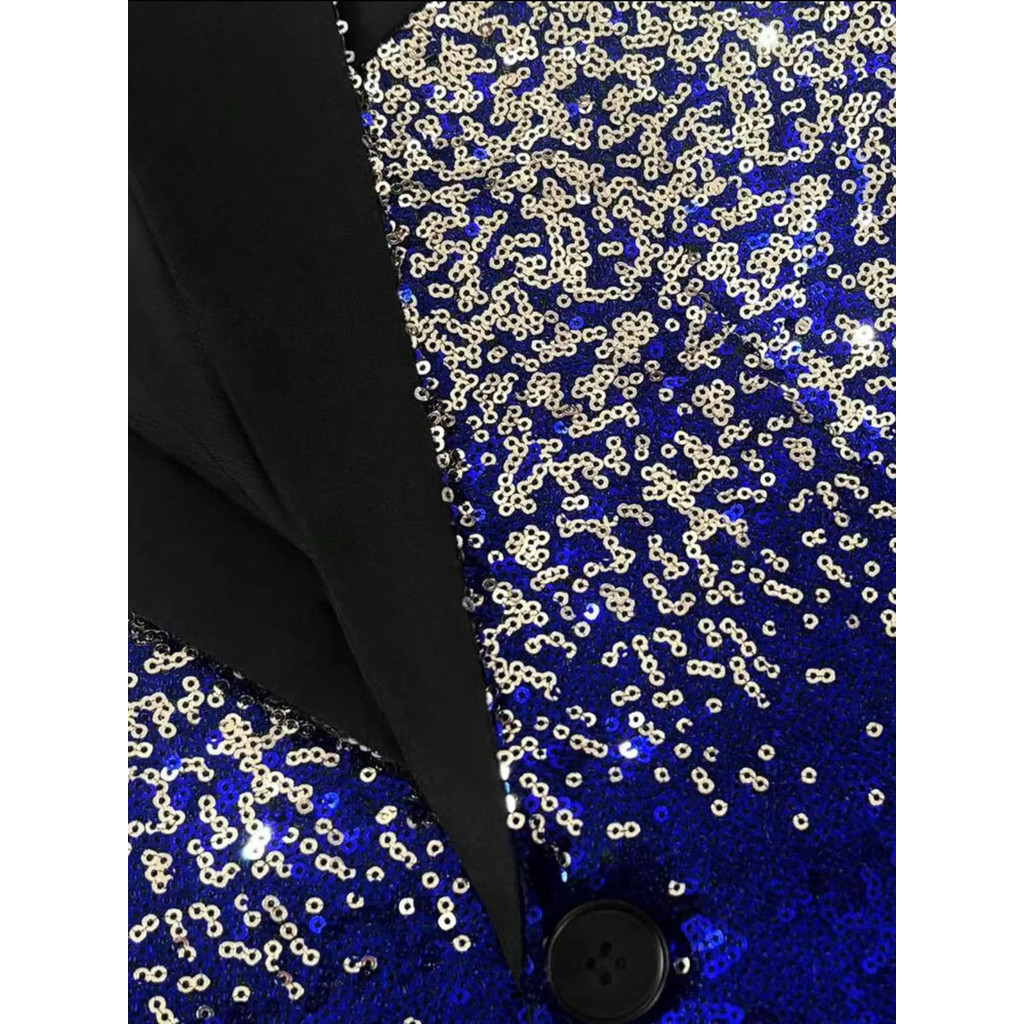 Shiny Sequin Tuxedo Jacket for - Men Linen Formal Wear avaliação e preço