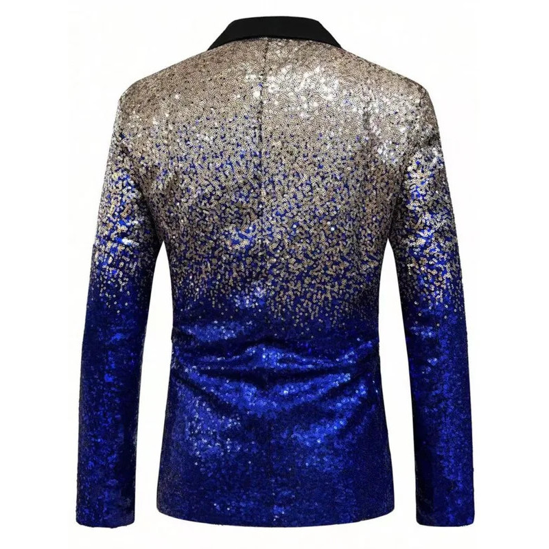 Shiny Sequin Tuxedo Jacket for - Men Linen Formal Wear avaliação e preço