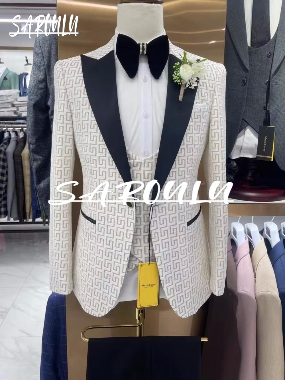 Hot Sale Charming Men's Suit E - Men Formal Wear Sale avaliação e preço