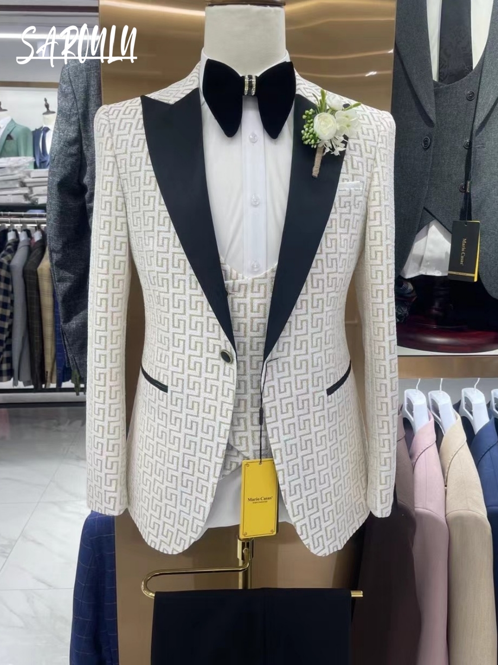 Hot Sale Charming Men's Suit E - Men Formal Wear Sale avaliação e preço