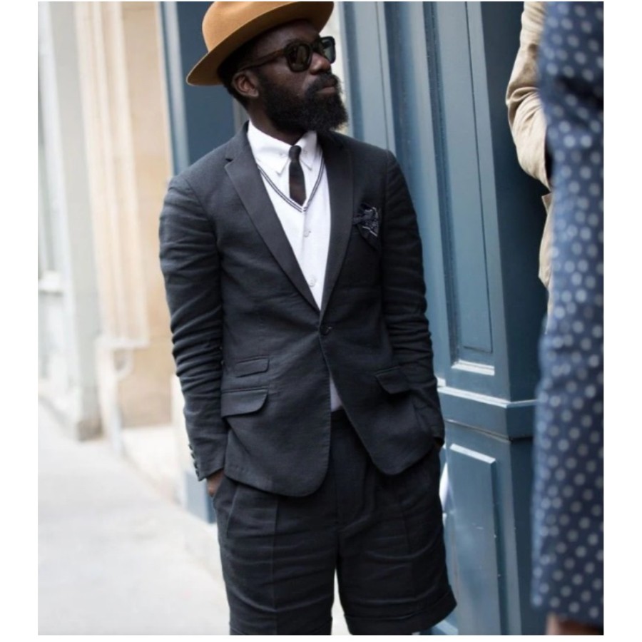 Black Linen Men Suits Casual J - Men Linen Formal Wear avaliação e preço